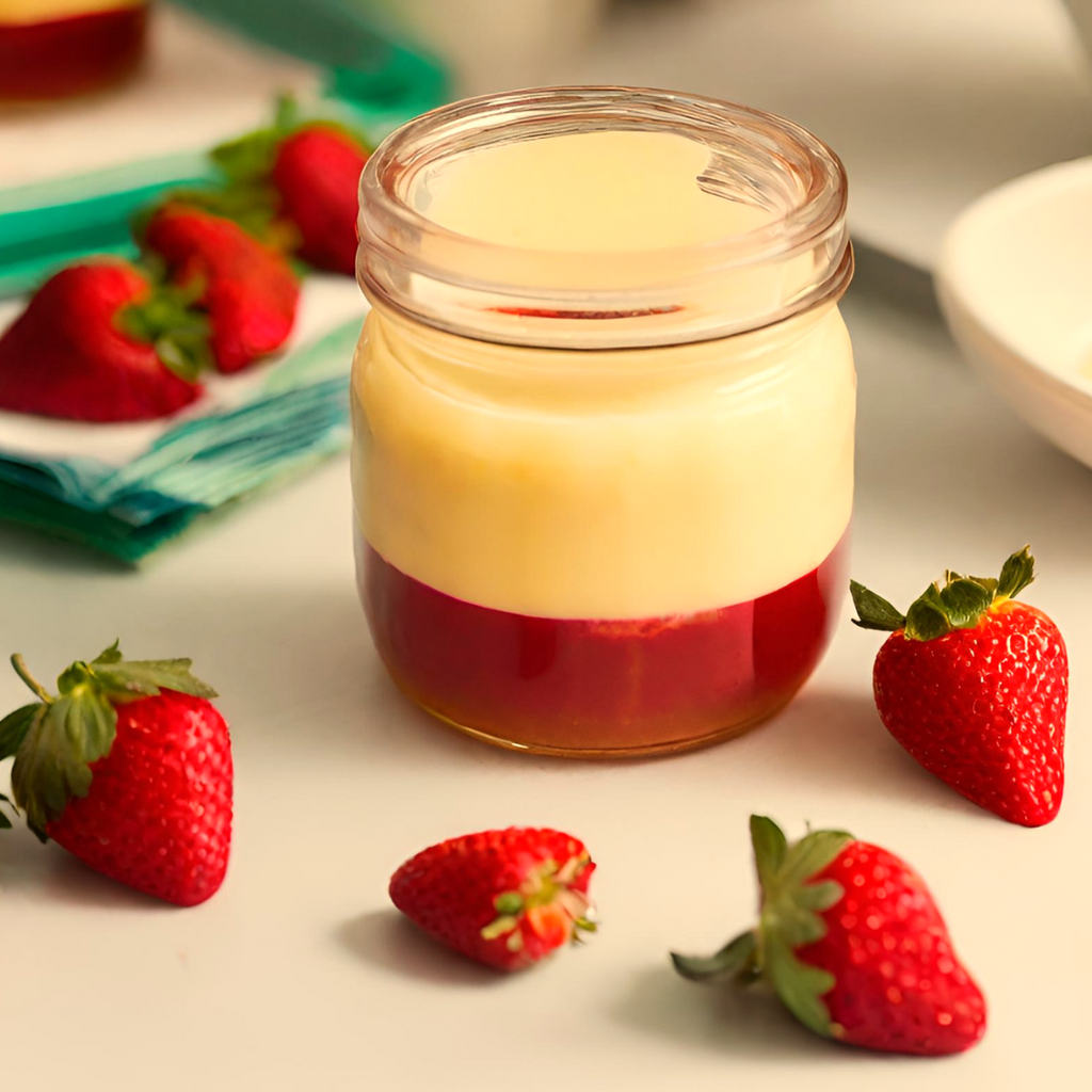Manuka Honey Custard with Strawberry Compote – Natures Gold