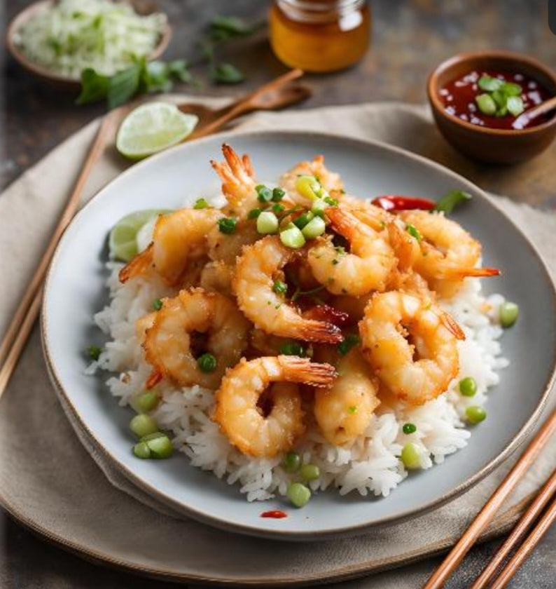 Tempura Prawns with Manuka Honey and chilli Sauce
&ndash; Natures Gold