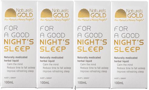 Natures Gold For A Good Night's Sleep medicated herbal liquid 100ml - four boxes