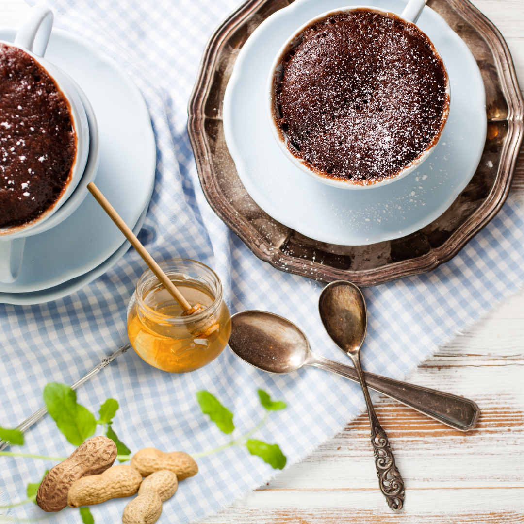 Decadent Chocolate, Manuka & Peanut Butter Mug Cake