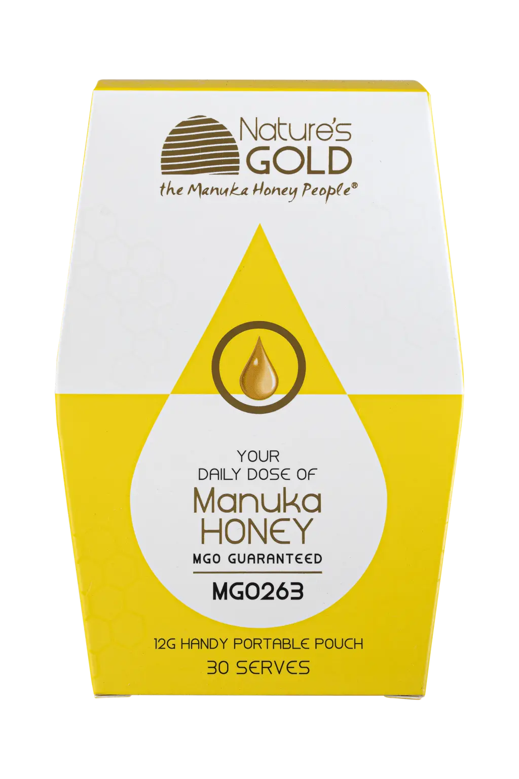 A box of Manuka Honey MGO263 - side view