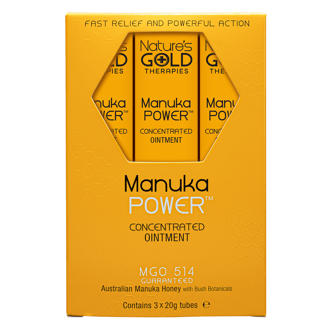 A box containing three Manuka power concentrated ointment MGO514