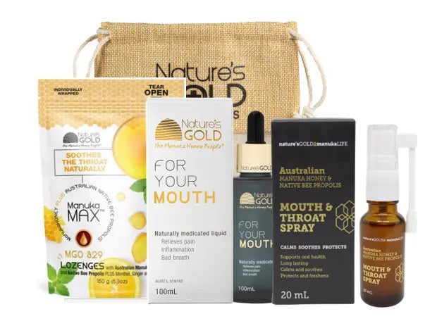 Mouth and throat manuka honey gift pack by Nature's Gold 