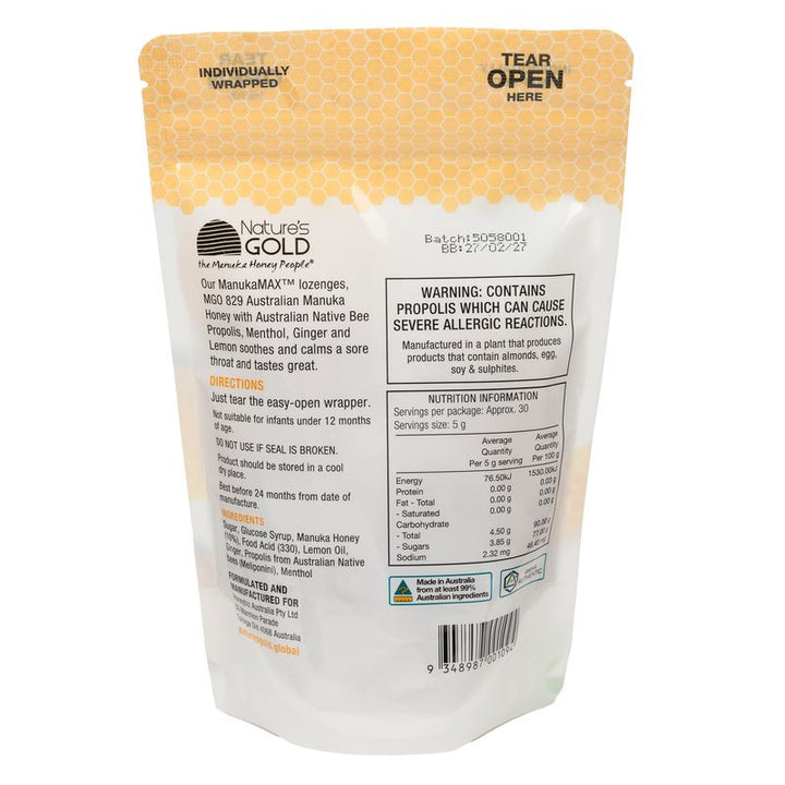 Pure Australian Manuka Honey Lozenges with TUMERIC and Propolis