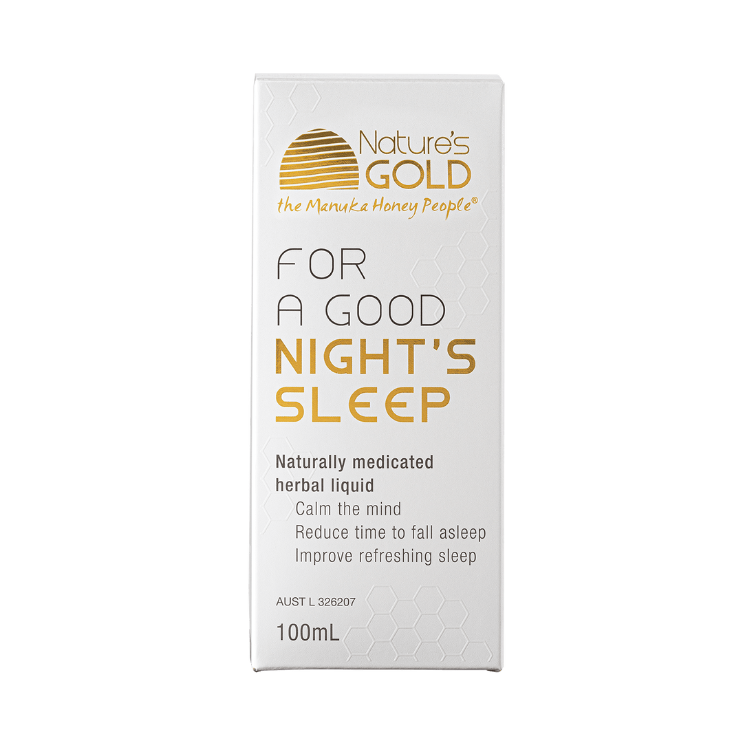 For A Good Night’s Sleep medicated herbal liquid by Nature’s Gold in package box - front