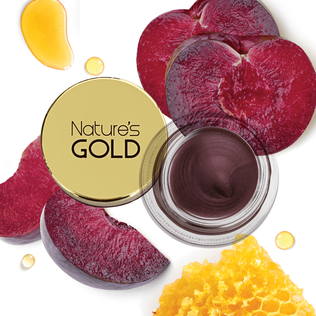 Nature’s Gold plum tinted lip balm