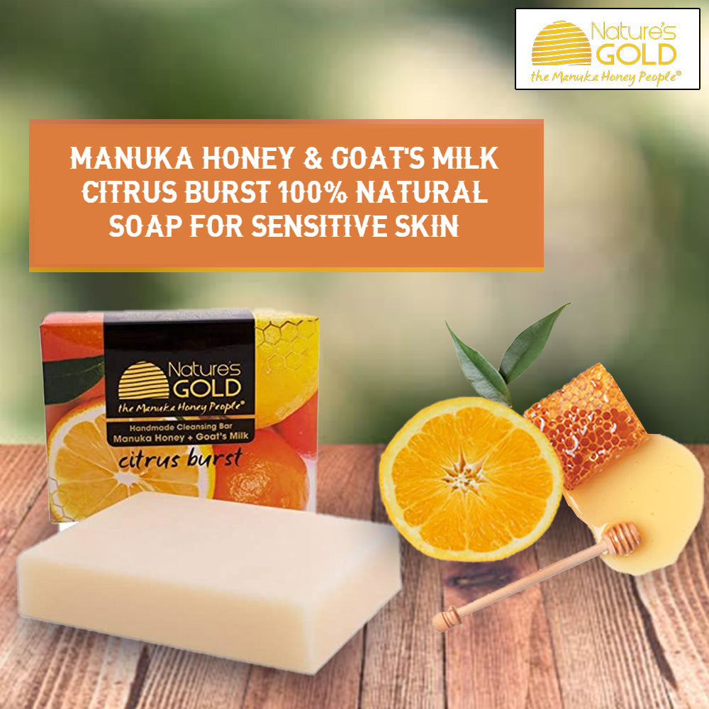 Manuka Honey Goats Milk Soap Bar - Citrus Burst Scent
