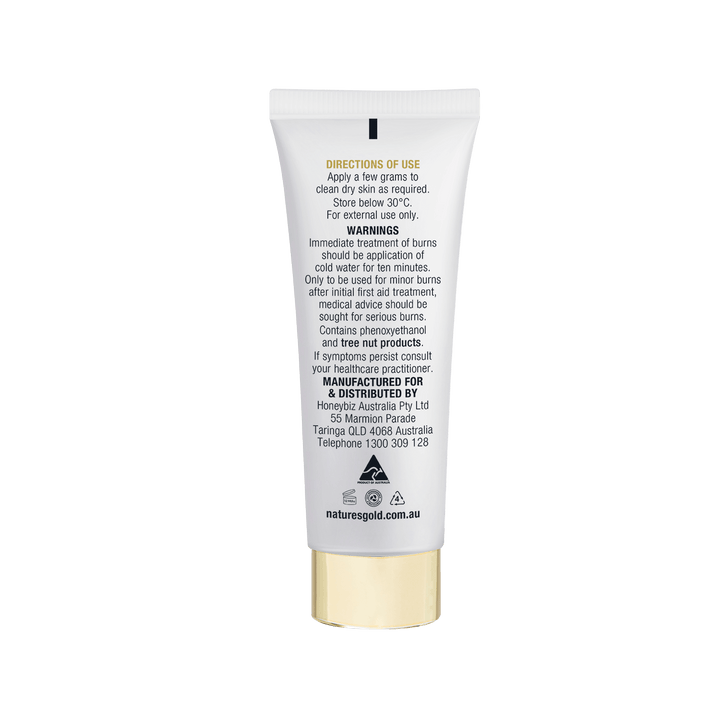Therapeutic skin cream with active manuka honey 50g tube - back 