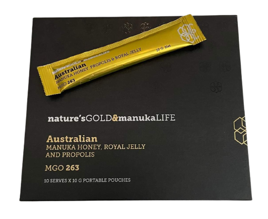 Manuka Life Australian manuka honey, royal jelly and propolis MGO263 sachet