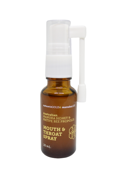 Mouth and Throat Spray bottle with Australian manuka honey and native bee propolis